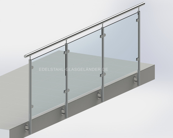 6. Edelstahlgeländer mit Glas mit Handlauf