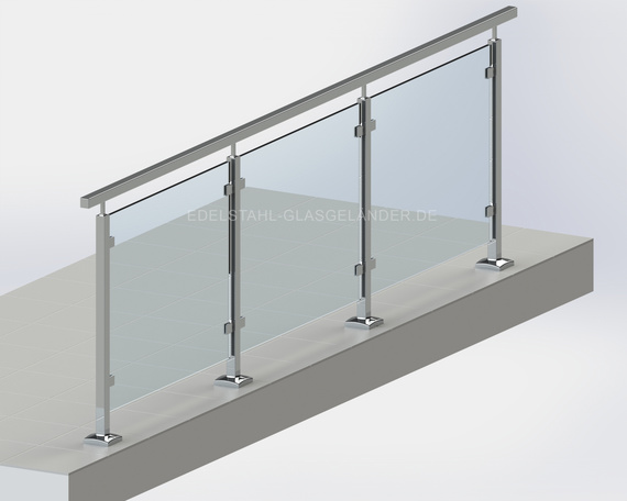 9. Edelstahlgeländer mit Glas mit Handlauf