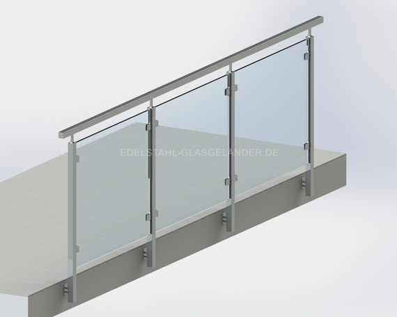 10. Edelstahlgeländer mit Glas mit Handlauf